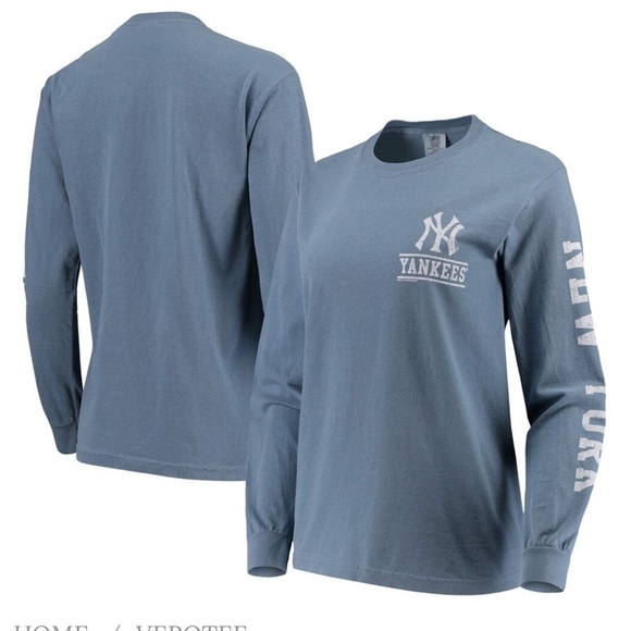 New York Yankees Soft as a Grape Womens Pigment Dye Long Sleeve T-Shirt rare - Picture 1 of 1